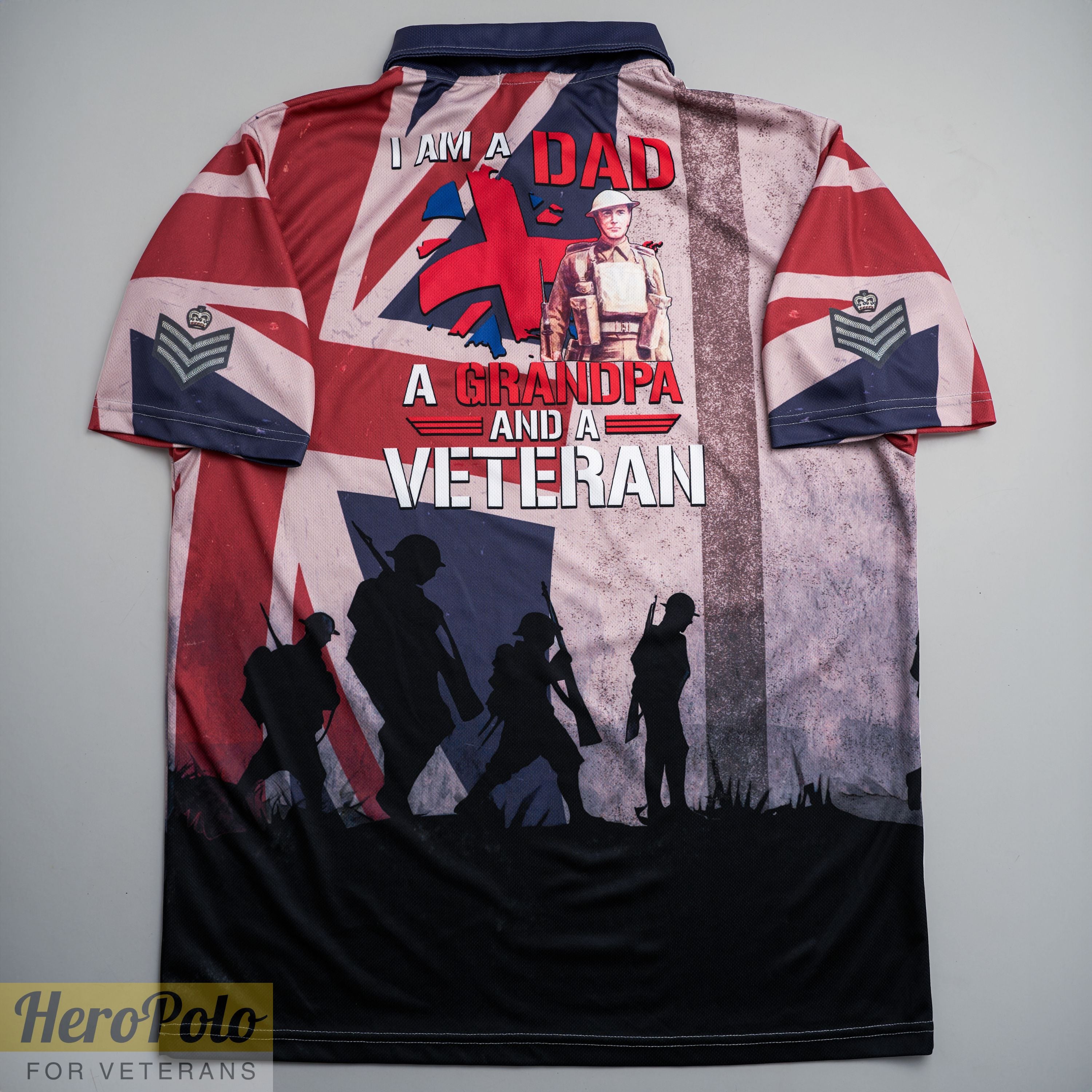 HP180_Veteran Remembrance "Lest We Forget" Full-Print Polo Shirt